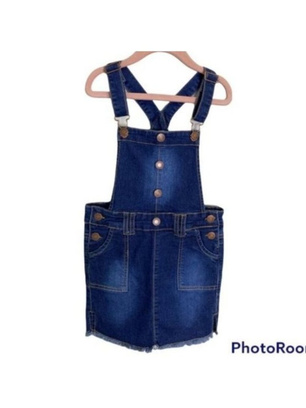 Kids Denim Diva Dark Wash Skirtall Overall Dress Size 7 Fits 3-4